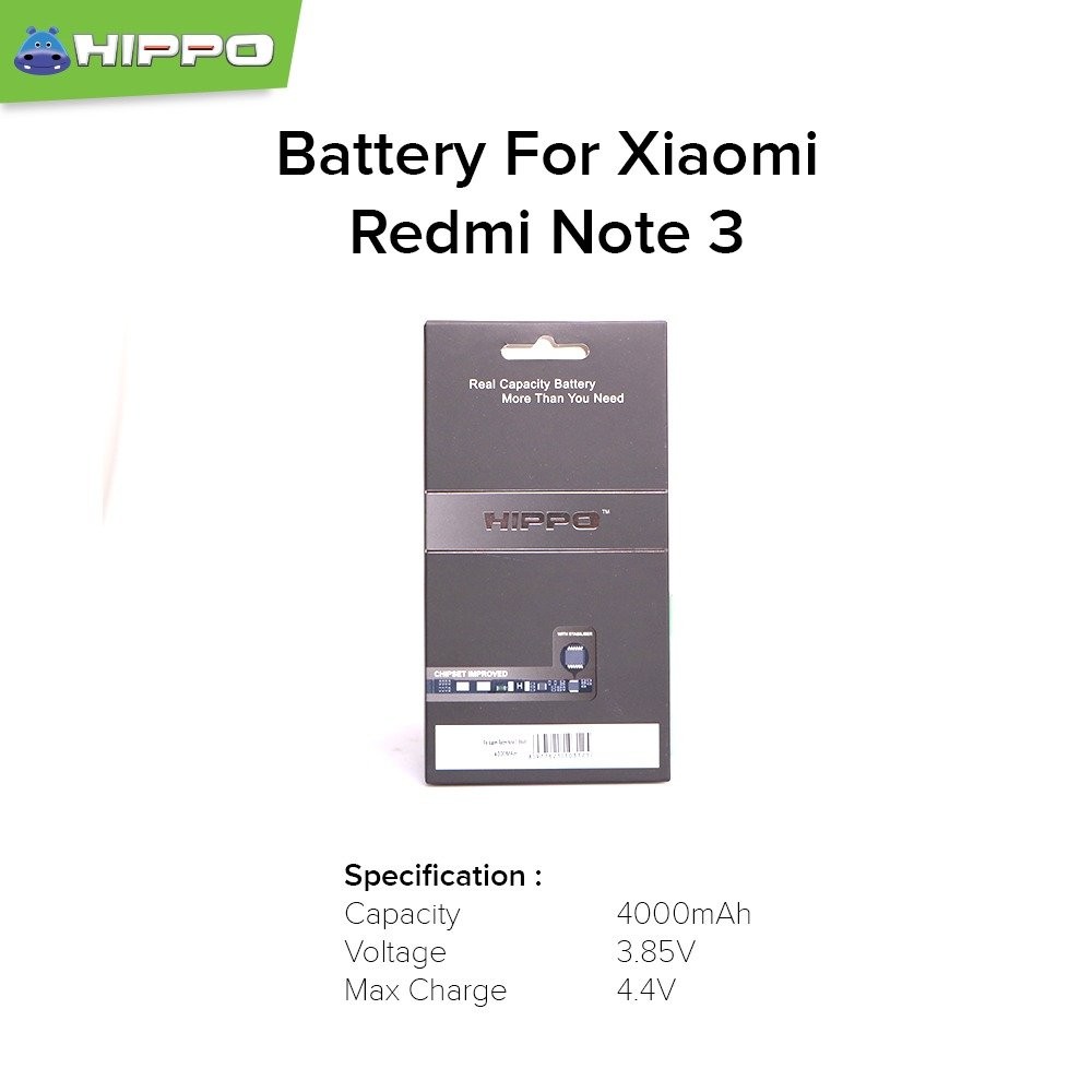 Hippo Baterai Xiaomi Redmi Note 3 BM 46 Original Hippo - Batre Redmi Note 3 BM46 Ori