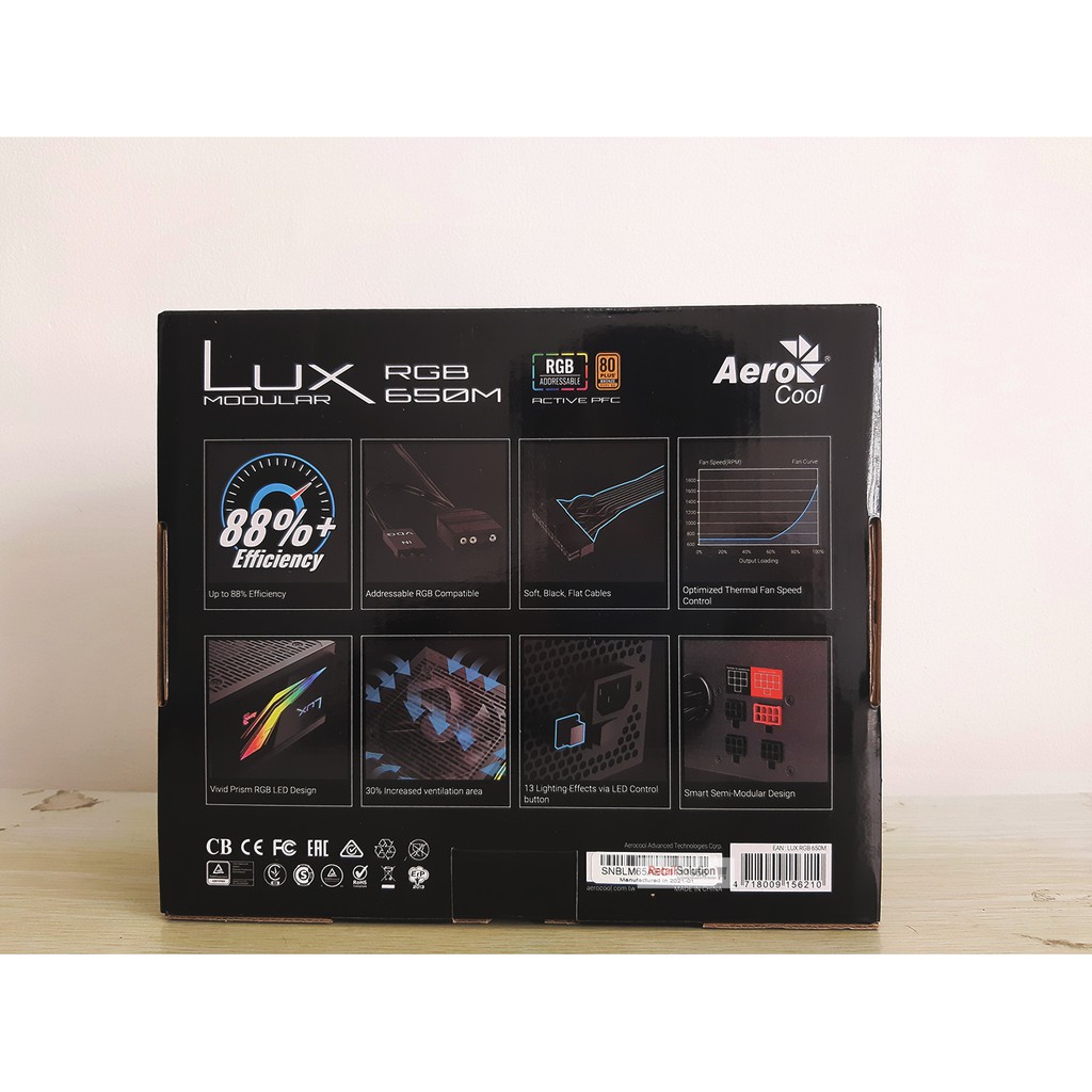 Power Supply PC 650W - PSU Aerocool LUX RGB 650M Modular Garansi Resmi