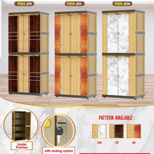 NAIBA MSC Boston Jersey  9204 / Lemari Pakaian Baju Serbaguna Plastik Motif Minimalis  4 Susun 2 Pin