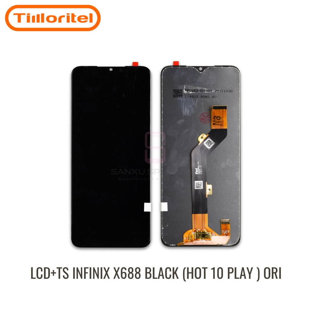 LCD TOUCHSCREEN INFINIX X688 BLACK / HOT 10 PLAY ORI