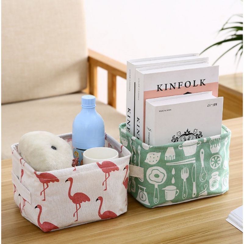 DESKTOP STORAGE BOX  RAK Make Up  Rak Buku  RAK SERBAGUNA BAHAN KANVAS