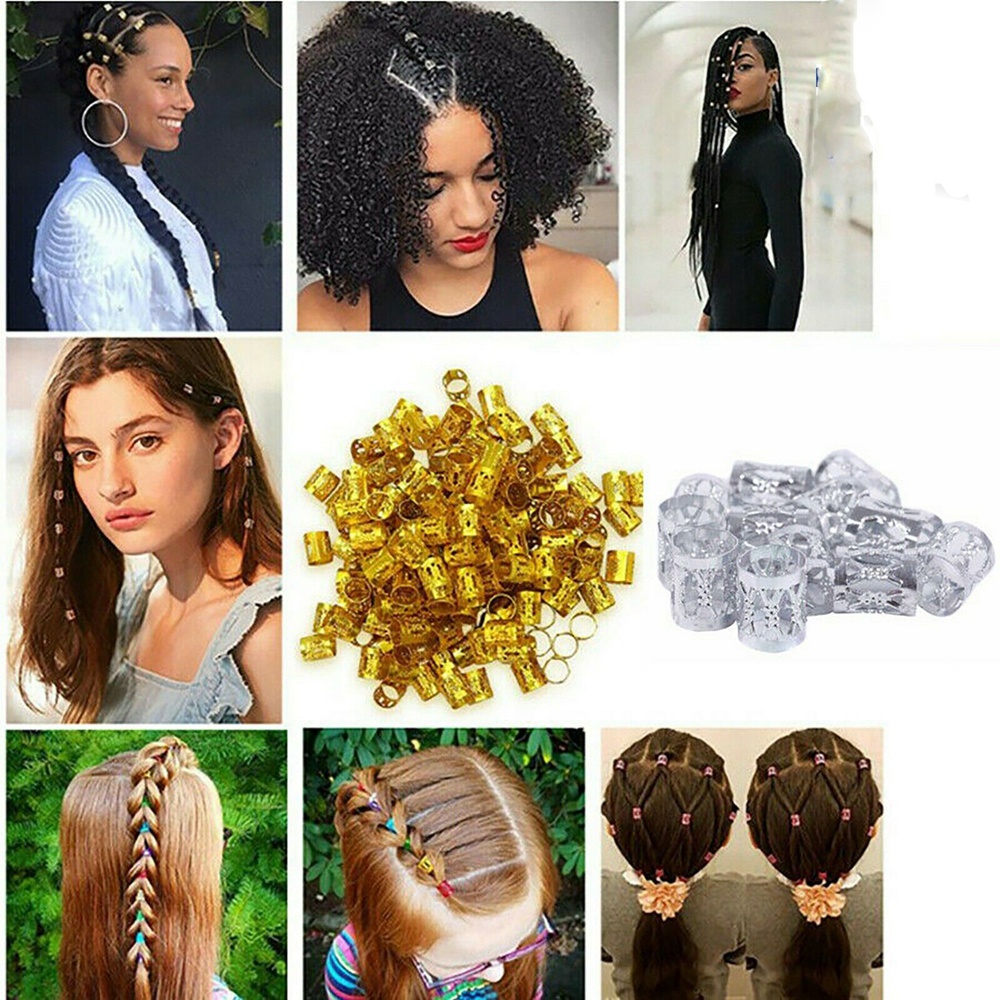 50 Pcs Cincin Gesper Ekstensi Rambut Bahan Aluminum Untuk Wanita