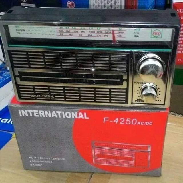 Radio jadul international type F-4250 radio portable klasik unik