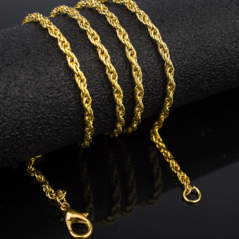 High-end long matching chain men's Korean twist chain silver necklace men's jewelry hanging chain