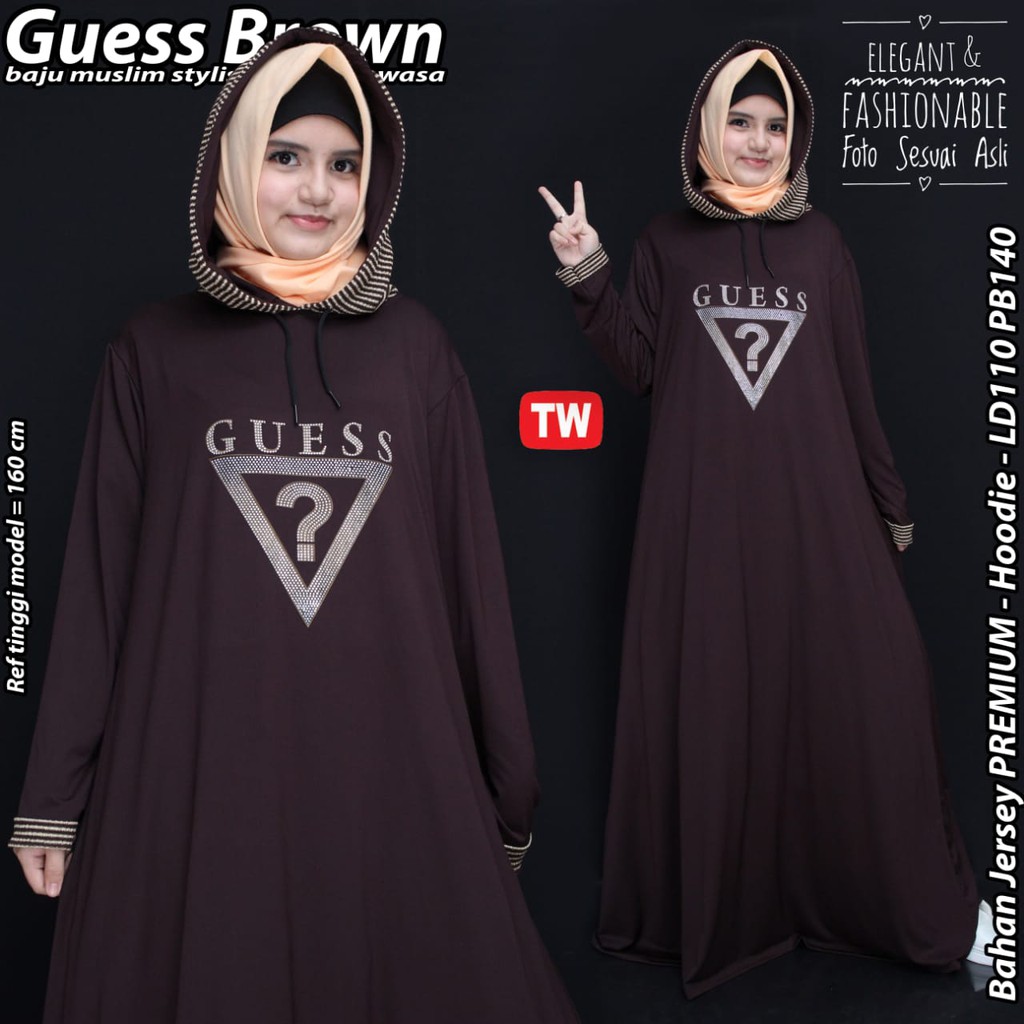 Hodie Guess bahan Jersey fit xl ld 110cm pb 140cm