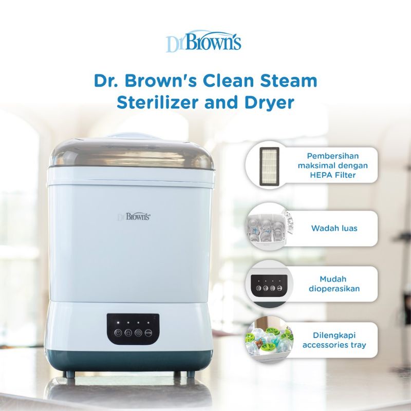 Dr Brown's Clean Steam Sterilizer and Dryer - Dr Browns Alat Steril Botol dan Perlengkapan Bayi Dan Pengering - Dr Brown Steril Botol Bayi dan Pengering Digital