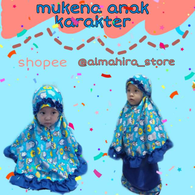 Mukena anak 1 - 8 tahun motif doraemon