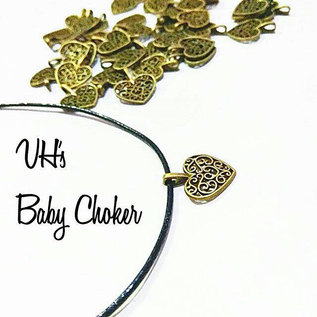 Baby Choker Necklace Bronze Heart | Kalung Handmade