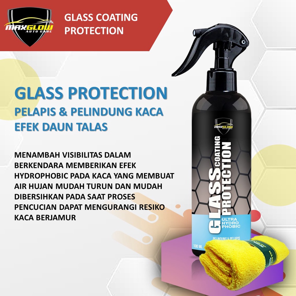 Pelapis Kaca Anti Air Glass Protection ultra hydrophobic Efek Daun Talas Water Repellent by Maxglow