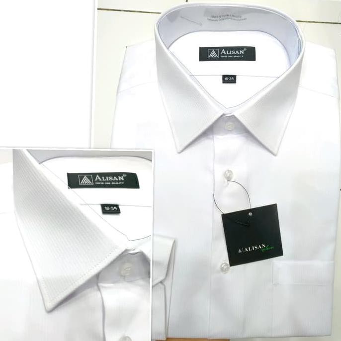 Produk Unggul Kemeja Pria Alisan Putih Panjang Reguler Dobby Katun Diagonal - Dobby Diagonal, M