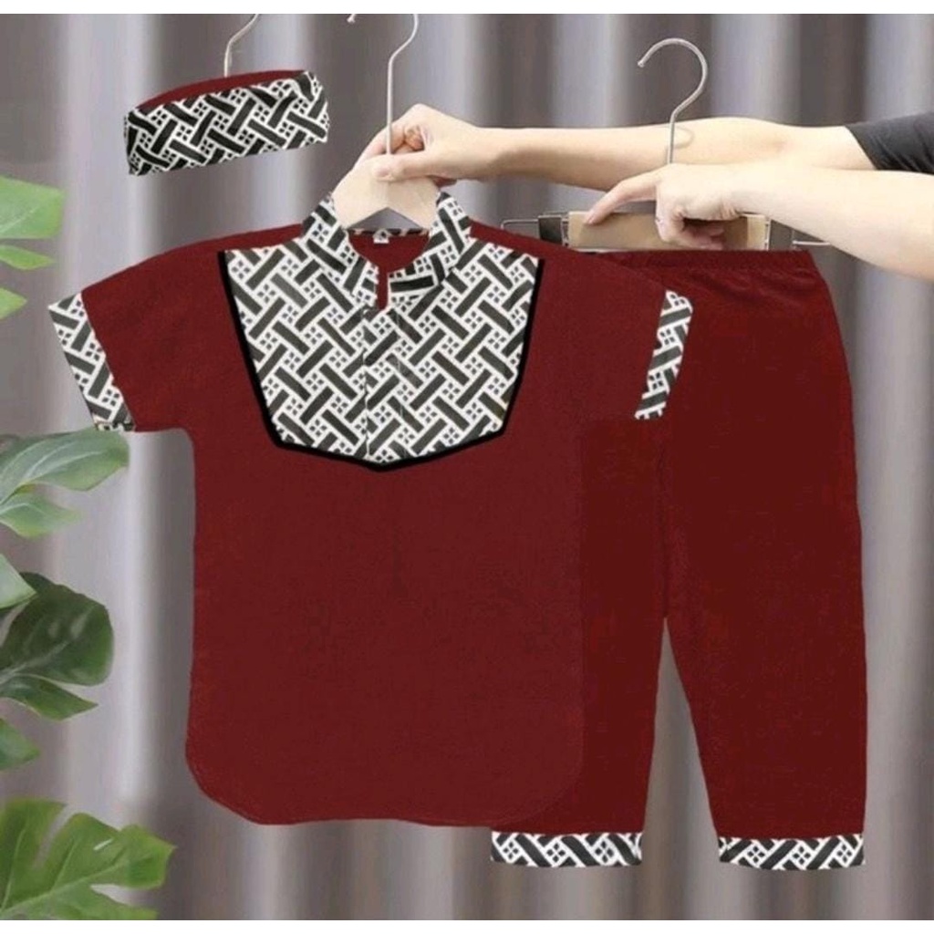 koko anak usia 1-5 tahun setelan koko batik baju koko anak terbaru setelan koko anak bonus peci