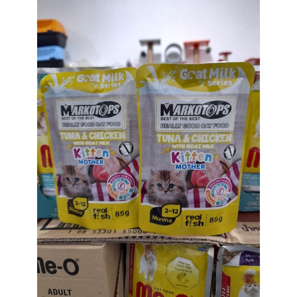 Makanan Basah Kucing Markotop Sachet Kitten 85g - Tuna Chicken