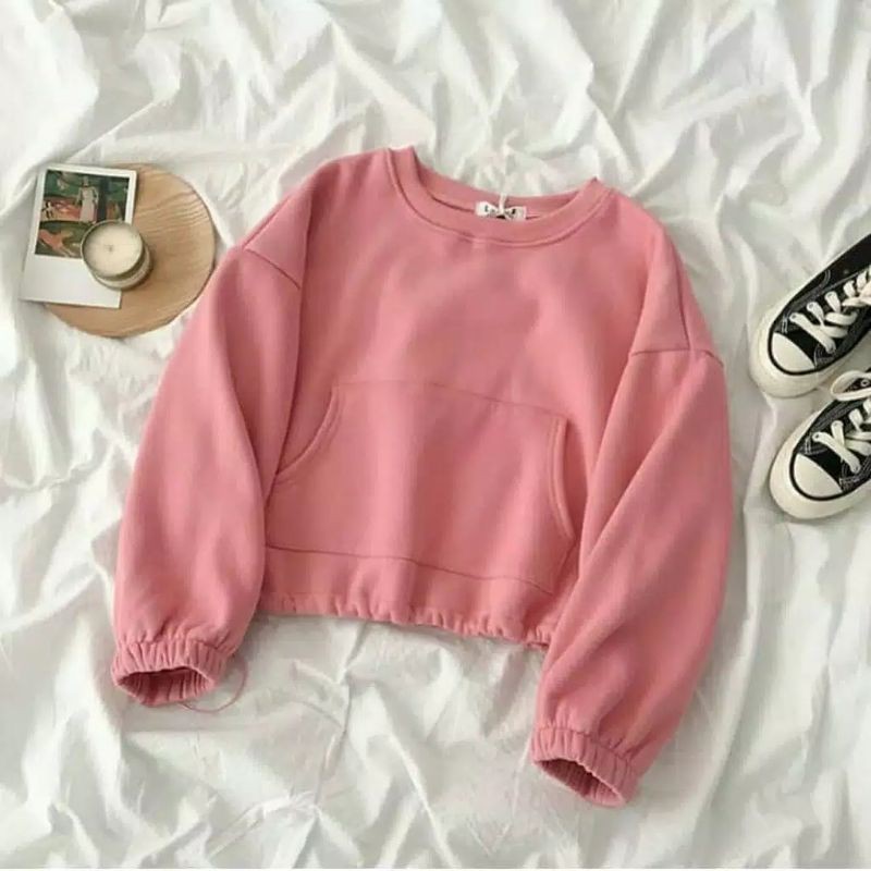 Sunwo crope sweater crope atasan wanita fashion remaja