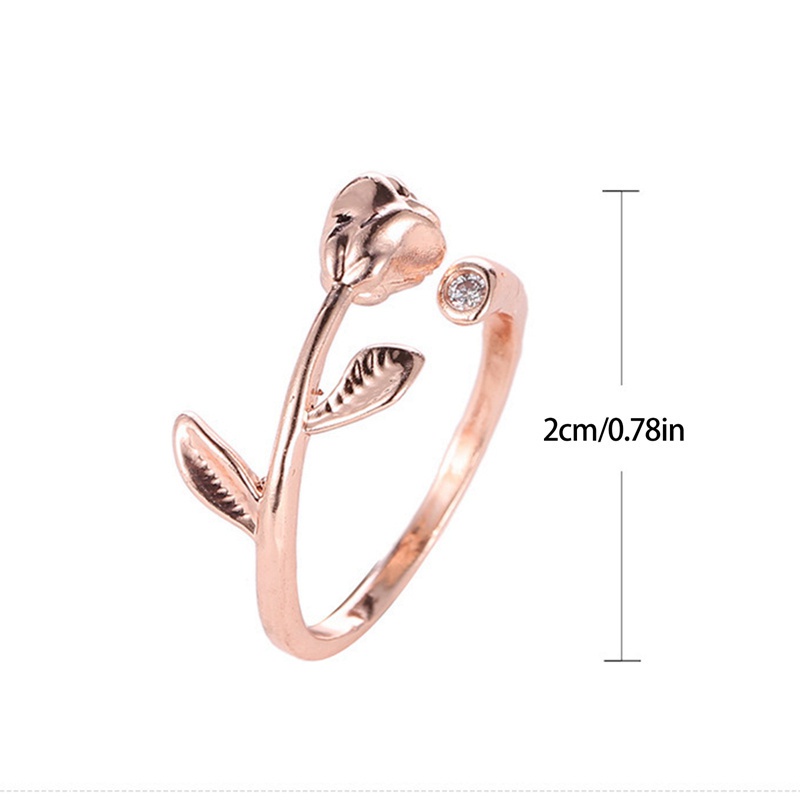 Fancyqube Cincin Sterling Silver 925 Bentuk Bunga Mawar Model Terbuka Untuk Wanita