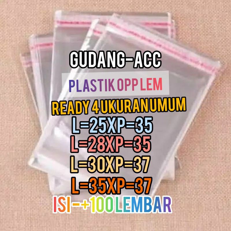 PLASTIK OPP LEM/PLASTIK BAJU/PLASTIK KAOS/ PLASTIK SANDAL UKURAN 20X27 22X27 25x35 28x35 30x37 35x39 CM