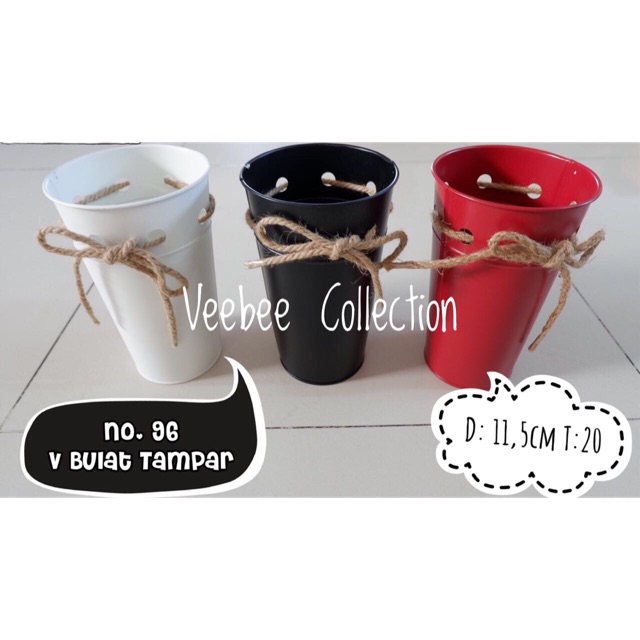 Vas Bulat Tampar/ Vas Bunga Besi Tinggi/ Vas Bunga Besi/ Vas bunga