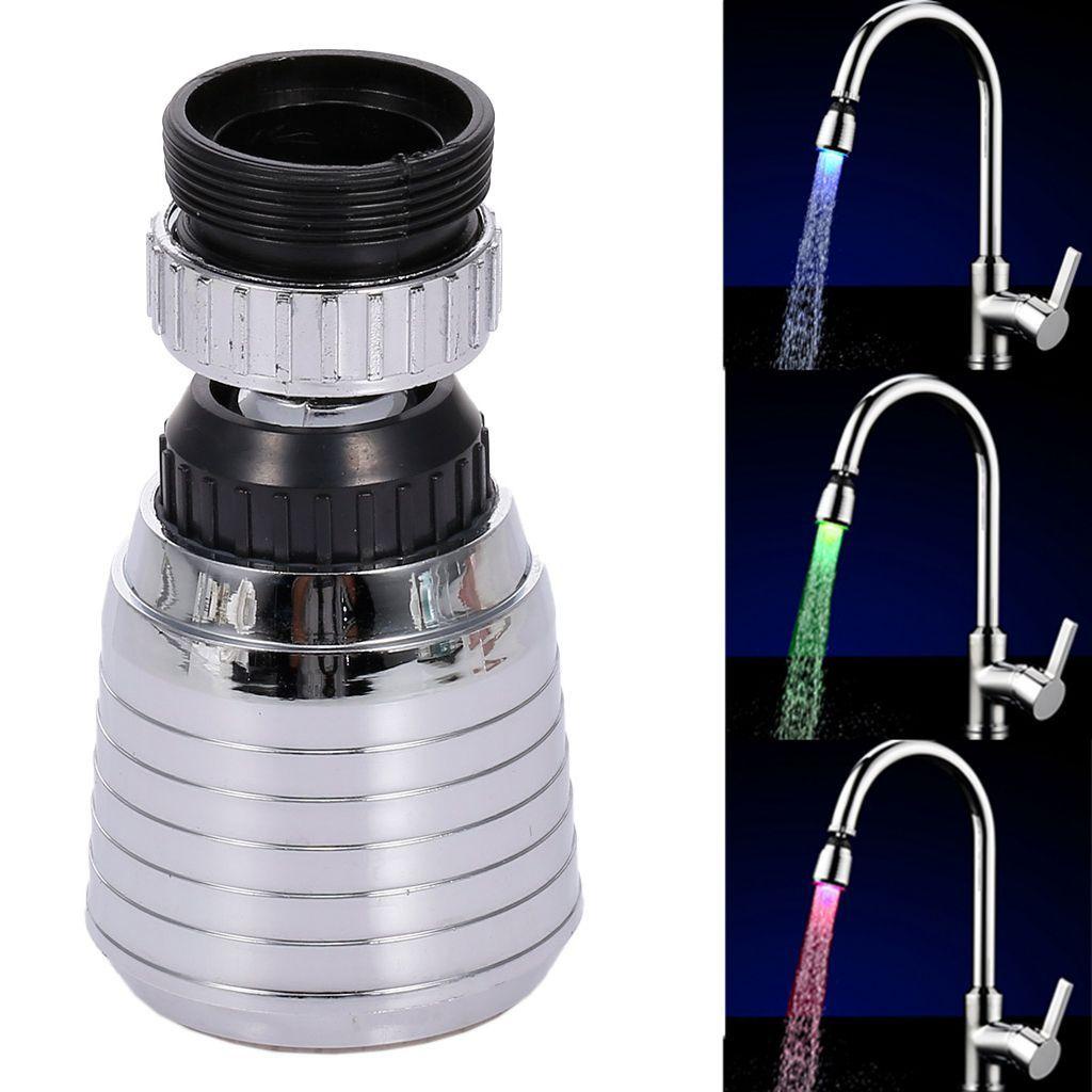 Lanfy Kontrol Suhu Keran Air LED Lucu Kreatif RGB/Banyak Warna Berubah Otomatis Untuk Aksesoris Dapur, Kamar Mandi Spouts