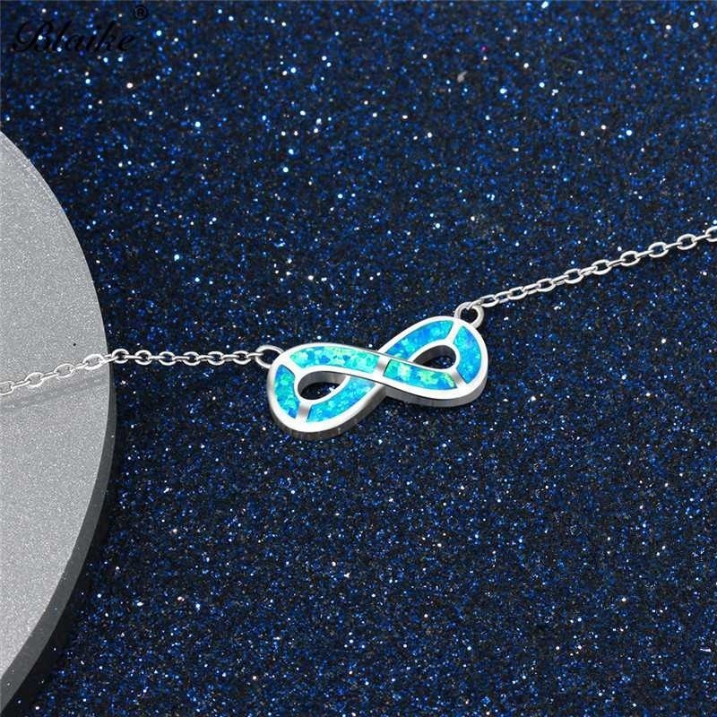Kalung Liontin Bentuk Daun Opal Api Biru Untuk Wanita