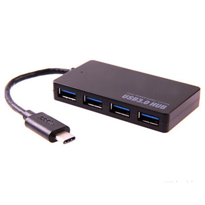 USB Type C to USB 3.0 Hub Adapter 4 Port - OMUA56BK Black