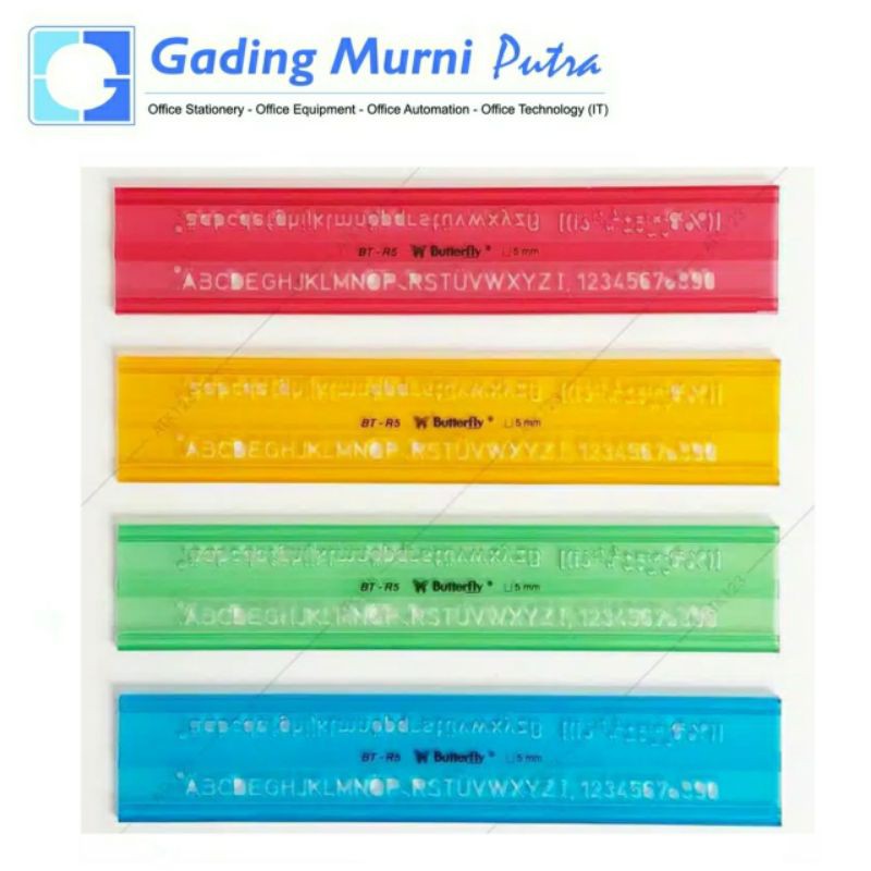 

Penggaris Sablon / Mal Huruf 5 mm Butterfly R5-2WR