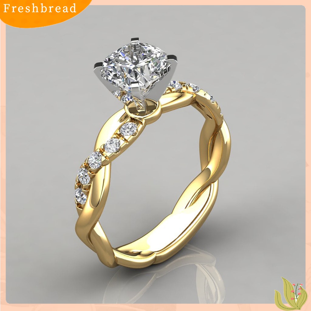 [TERLARIS]Women Cubic Zirconia Inlaid Twist Finger Ring Wedding Engagement Jewelry Gift