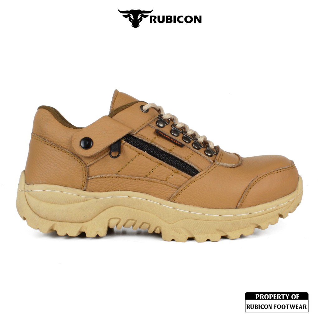 SEPATU SAFETY PRIA KULIT ASLI LOW BOOTS TRACKING SAFETY SHOES UJUNG BESI RUBICON TIREX RESLETING