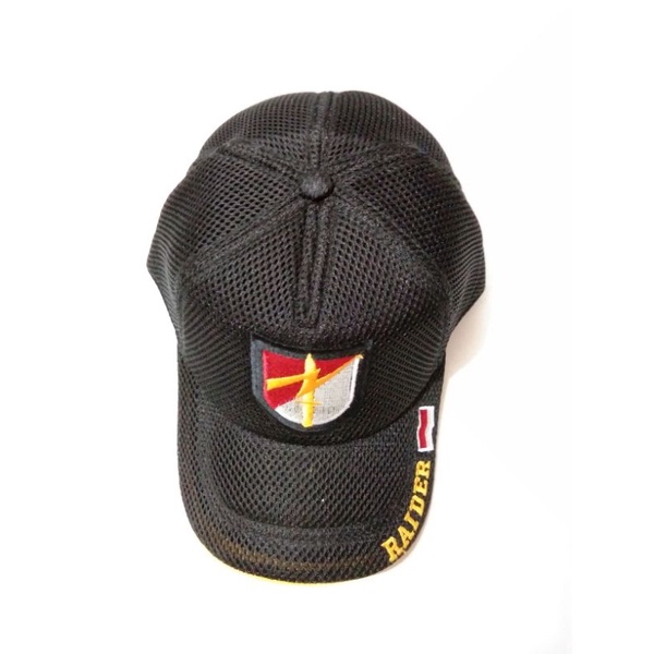 Topi Raider logo merah putih liss Kuning Jaring Hitam Gilbert Army Store Murah Limited edition