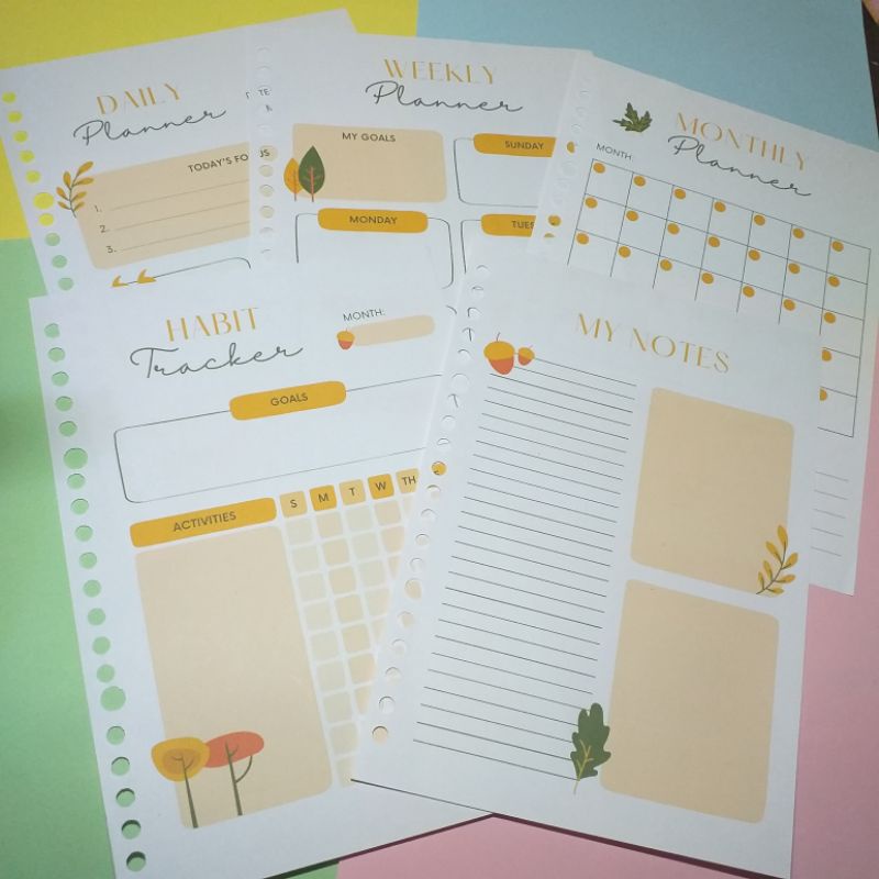 

Ready isi binder A5 loose leaf A5 motif to do list/ daily planer/ monthly planer/ habit tracker dll