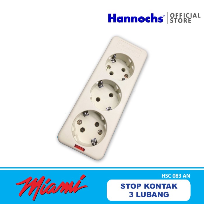 HANNOCHS Stop Kontak 3 Lubang Tanpa Kabel Miami 083