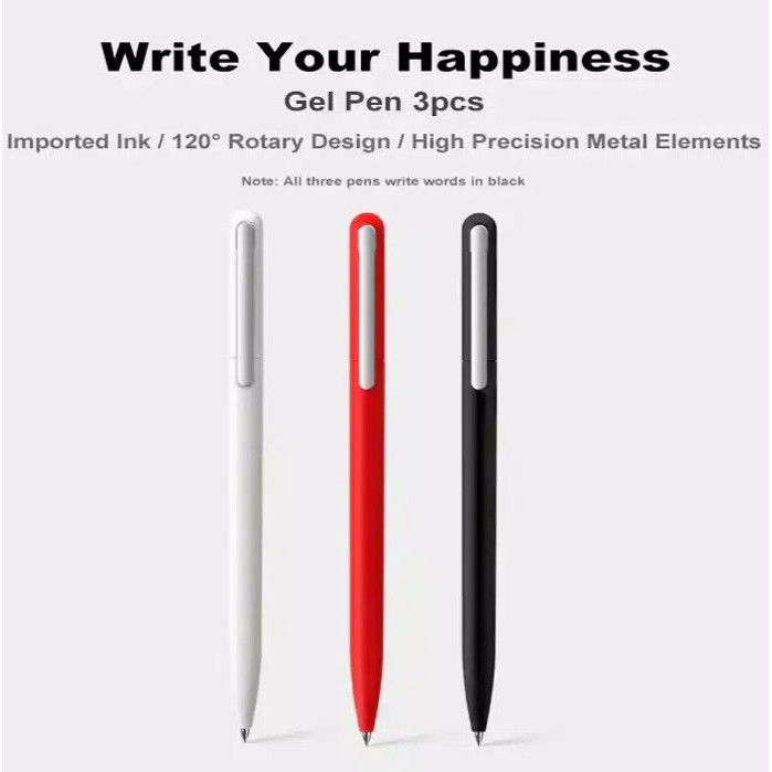 

Pulpen Xiaomi Xiaomi Pinlo Rotary Gel Pen 3pcs set (1 set 3 pcs)