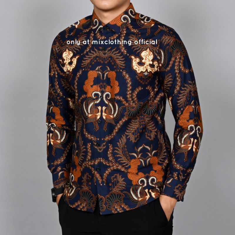 BAJU BATIK PRIA SLIMFIT KEMEJA BATIK PRIA LENGAN PANJANG PREMIUM COLIN DION