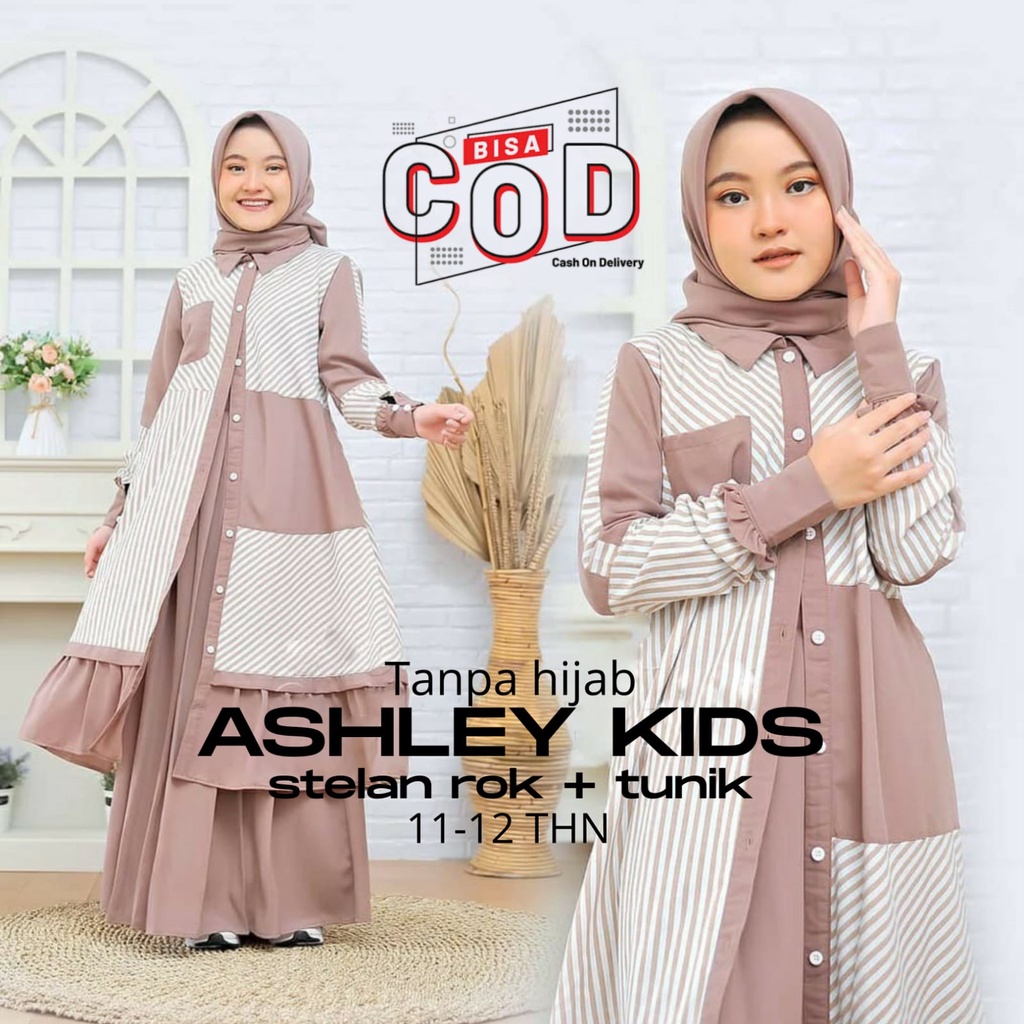 FK- Gamis Anak Usia 8-9 Tahun Ashley kids Model Gamis Anak Terbaru 2021 Kekinian