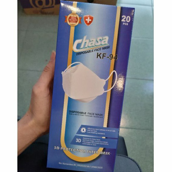 Masker Chasa KF94 Isi 20 Pcs Putih Kemenkes