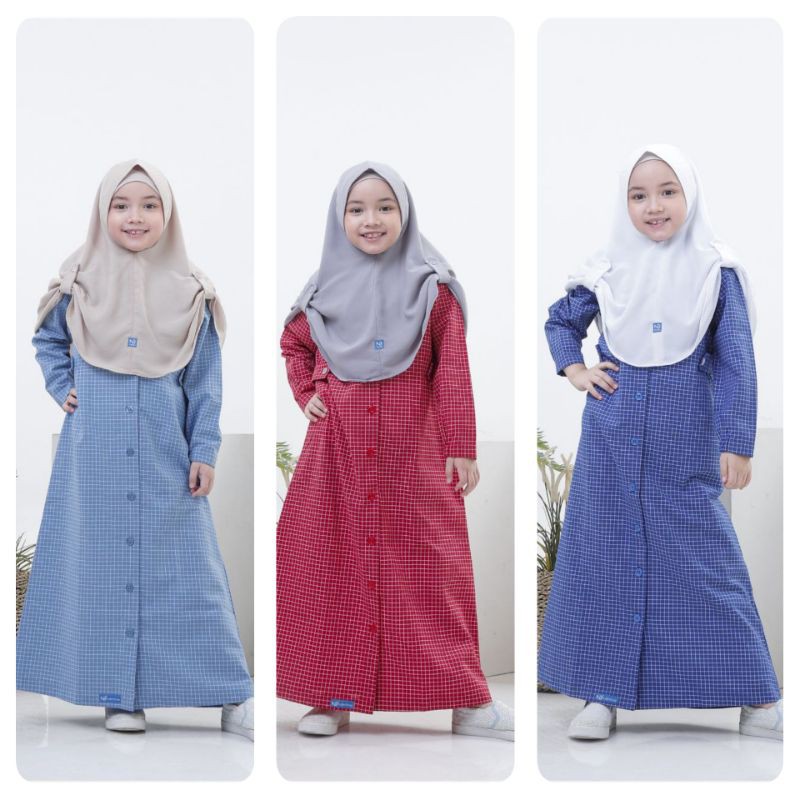 Baju Muslim Gamis Anak Perempuan Remaja Katun Square by Nubi