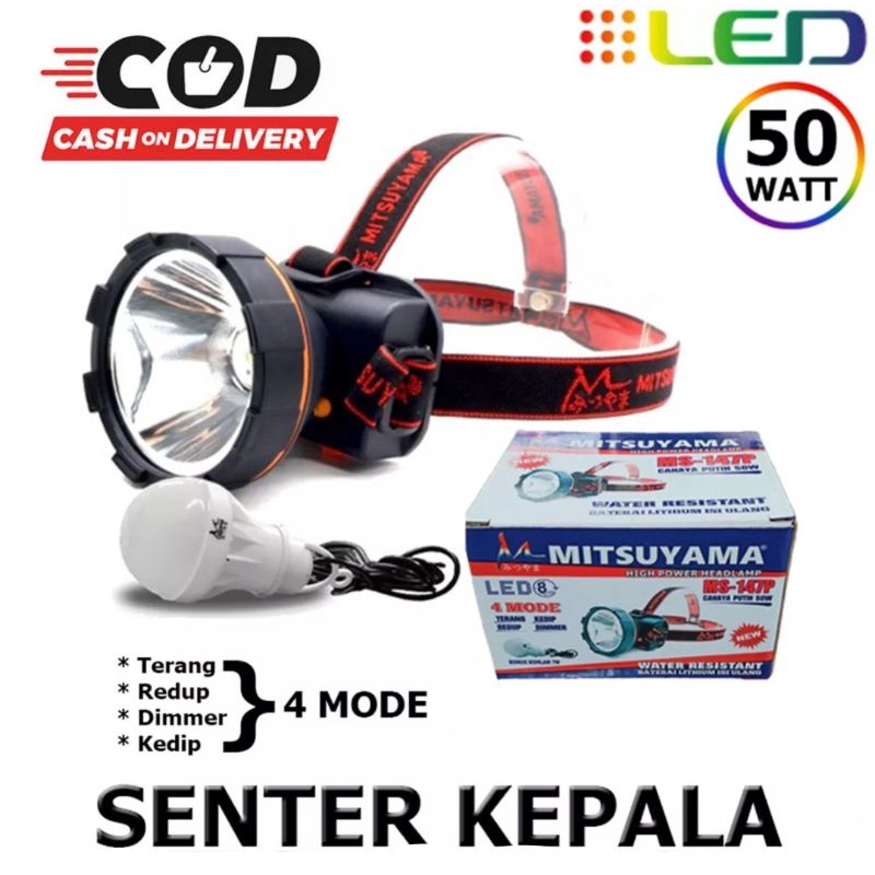 Senter Kepala 50 Watt Mitsuyama MS-147P & MS-147 K