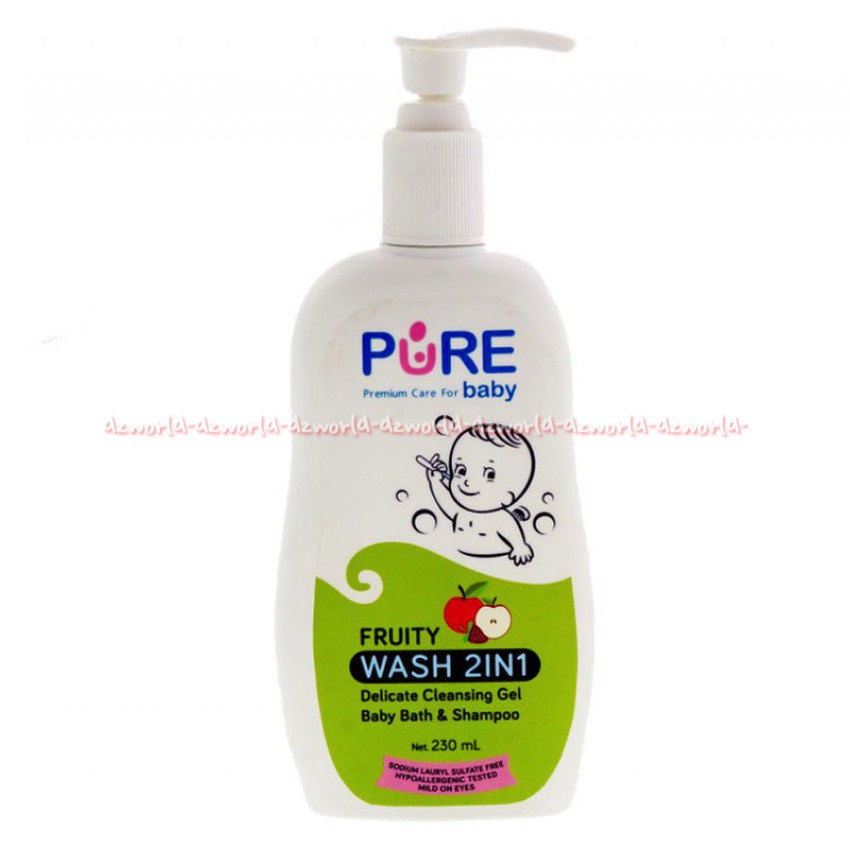 Pure Baby Fruity wash 2in1 Baby Bath &amp; Shampoo Bayi Anak Purebaby 230ml Pure Premium Pures Babies Sabun Sampoo Wangi Buah Buahan