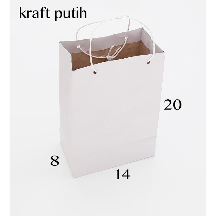 

TERBARU paperbag putih 14x20 paper bag polos tas kertas kraft samson shopping