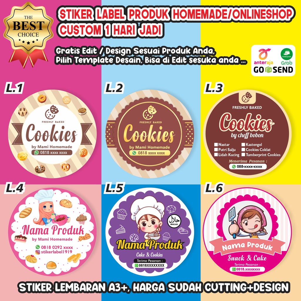 

Stiker Label Makanan Minuman FREE DESAIN Cromo+cutting A3+