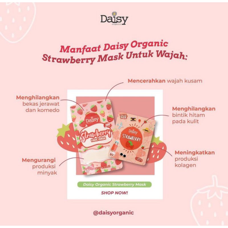 [ READY STOCK ] MASKER ORGANIK BY DAISY ORGANIC MILK | GREENTEA | CHOCOLATE | STRAWBERRY