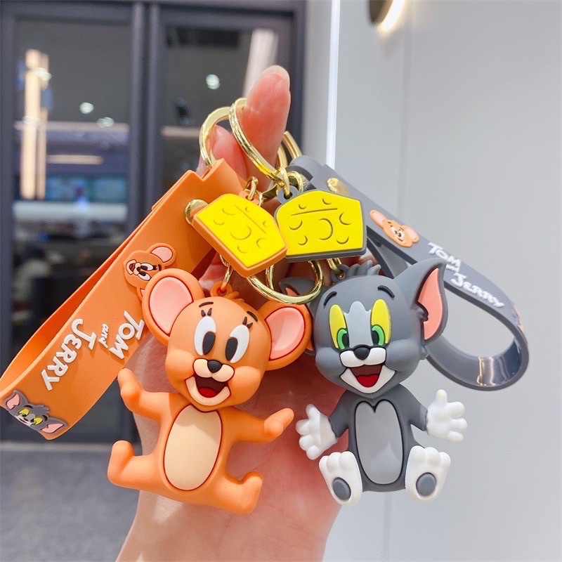 Gantungan Kunci Boneka Kartun Anime Tom &amp; Jerry Lucu