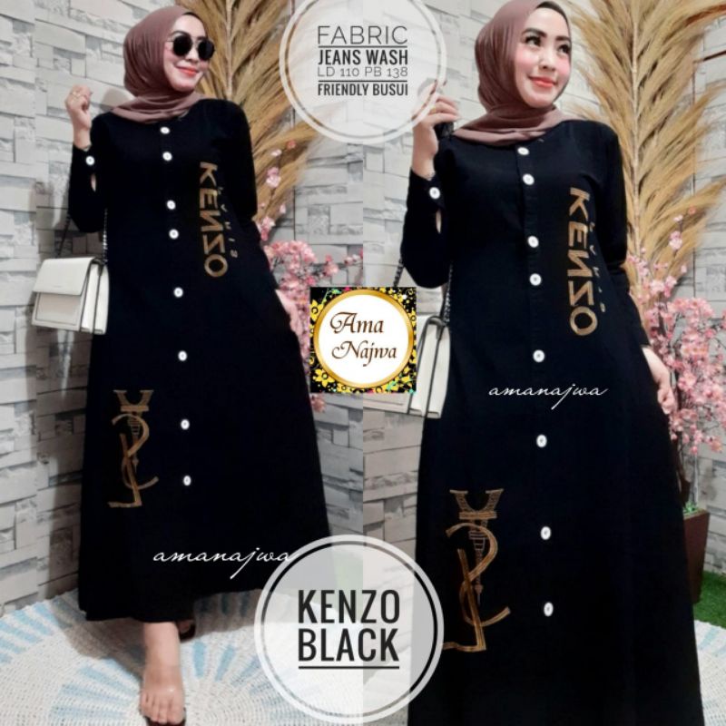 New Gamis Jeans Kenzo Black By Amanajwa