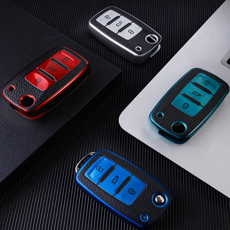 Casing Kunci Mobil Lipat Untuk Volkswagen VW GOLF Bora Jetta POLO GOLF MK6 Tiguan Passat Skoda Octavia A5