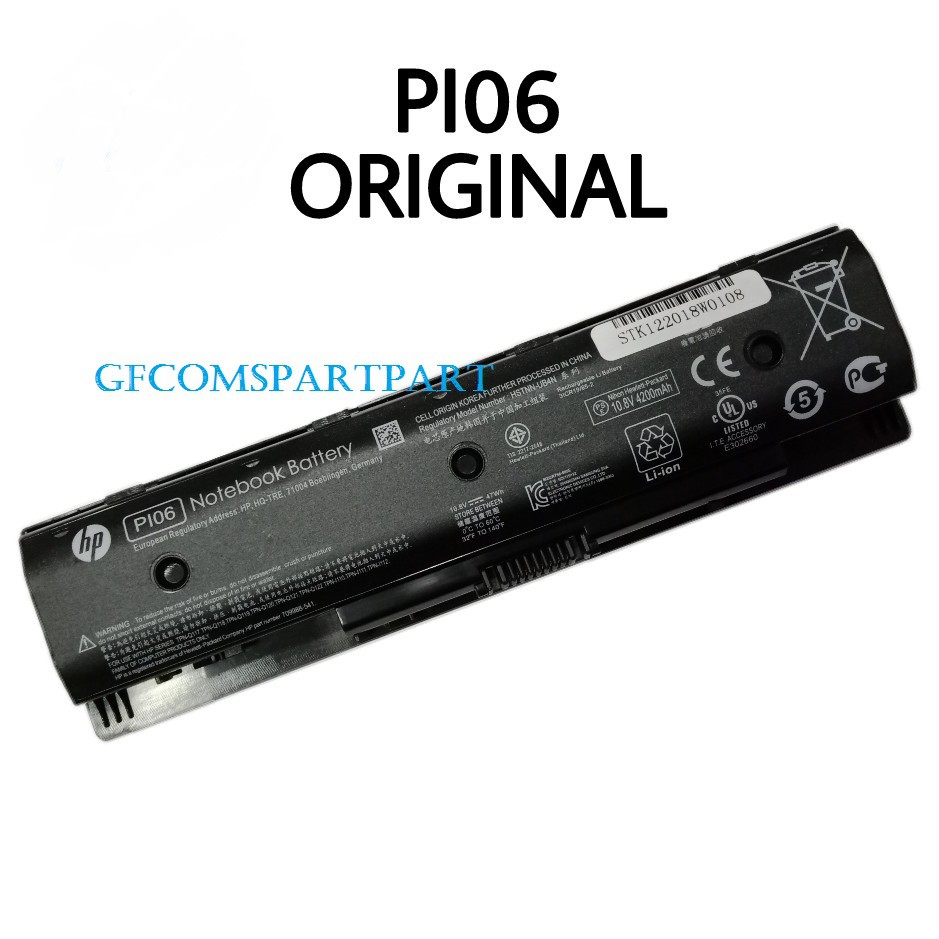Baterai ORIGINAL HP Envy 14-J 15-J 17-J Pavilion 14-E 15-E 17E PI06 Black