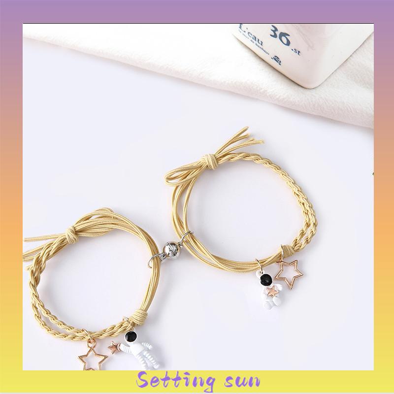 COD✨Gelang Couple Tali Isi 2 Magnet Attract Persahabatan Tangan Wanita Bracelet TN