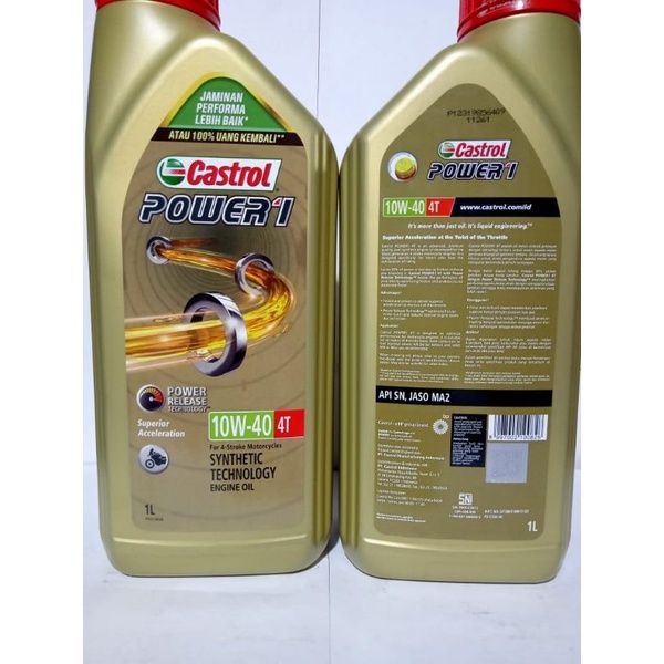 Oli Castrol Power 1 10W-40 1liter 4T  Oli Mesin Castrol Power 1 1liter  ORIGINAL