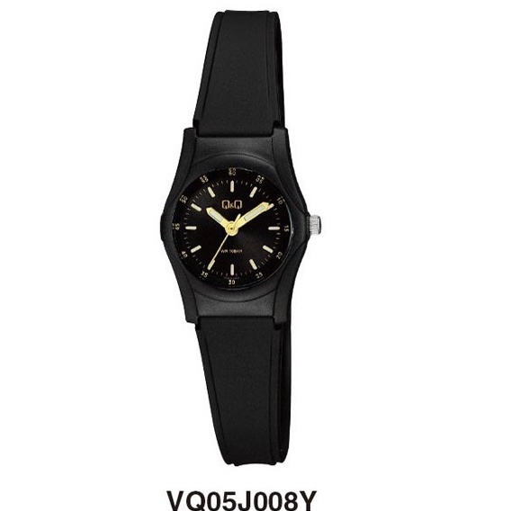 Q&amp;Q Original Jam Tangan Remaja VQ05J Series - Karet- Hitam