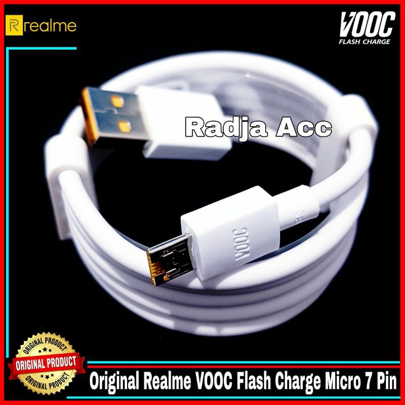 Kabel Data Realme 3 Pro Vooc Flash Charge Original 100% Micro USB 7Pin