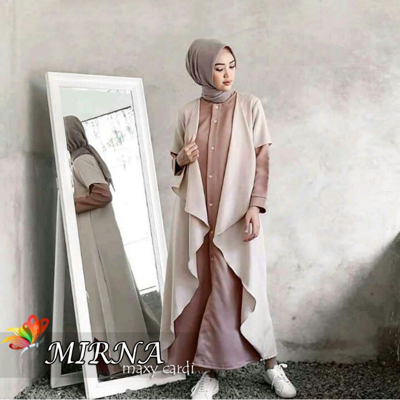 MAXI MIRNA Baju Fashion Muslim Wanita Anggun Untuk Lebaran Idul Fitri Jalan Bepergian Model Baru