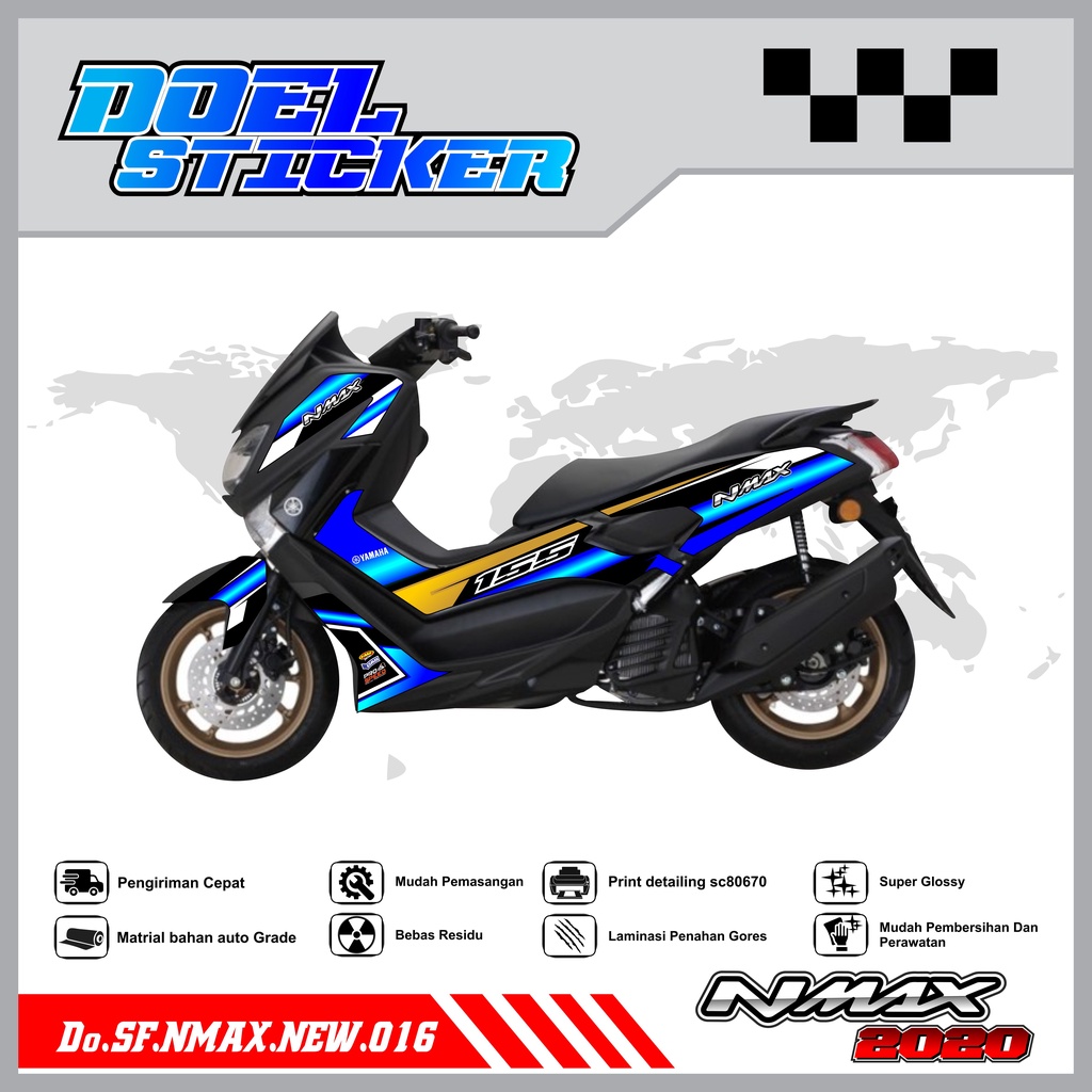 STICKER STRIPING NMAX NEW 2020 - STICKER STRIPING LIST VARIASI HOLOGRAM , CROME YAMAHA NMAX NEW 2020 DOEL 016