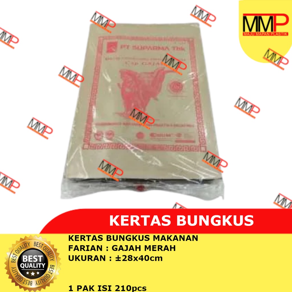 

Kertas Bungkus Coklat 210 lbr / Kertas Minyak Gajah Merah dan Gajah Biru / Kertas Bungkus Foodgrade